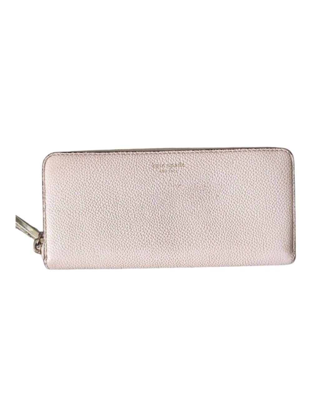 KATE SPADE Baby Pink Pebbled Leather Zippered Wallet